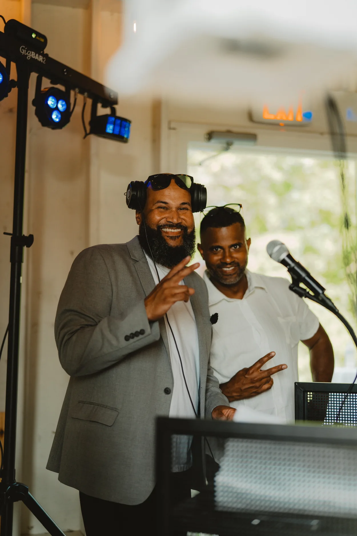 Alex and Daniel together at a DJ booth